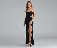 Hallie Formal High Slit Corset Dress