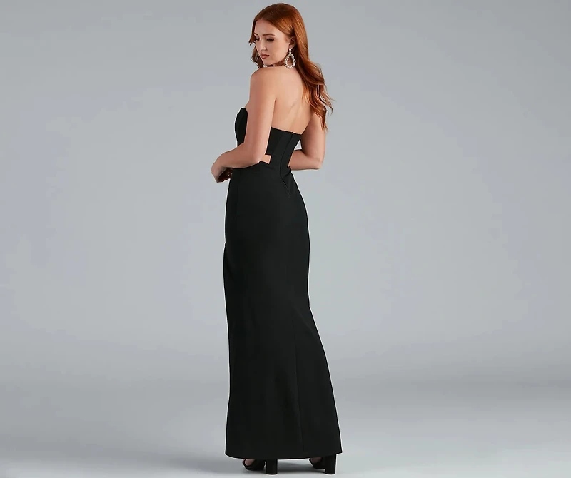Hallie Formal High Slit Corset Dress