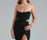 Hallie Formal High Slit Corset Dress
