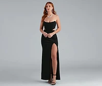 Hallie Formal High Slit Corset Dress