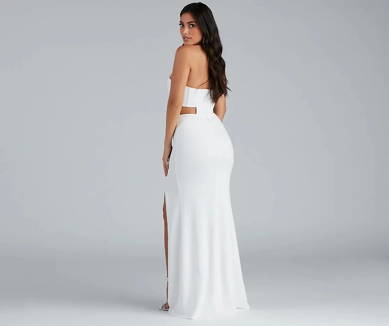 Hallie Formal High Slit Corset Dress