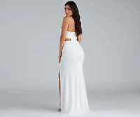 Hallie Formal High Slit Corset Dress