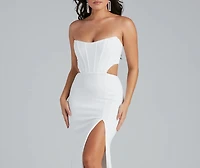 Hallie Formal High Slit Corset Dress