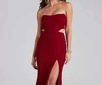 Hallie Formal High Slit Corset Dress