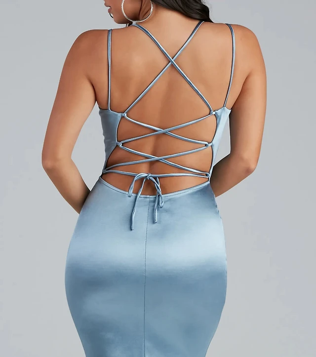 heidi formal satin lattice dress Strapless Fitted Satin Gown La Divine CD379 – Sparkly Gowns main image 0