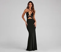 Ailyn Formal V-Neck Cutout Mermaid Dress