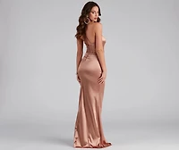 Abigail Ruched Satin Mermaid Dress