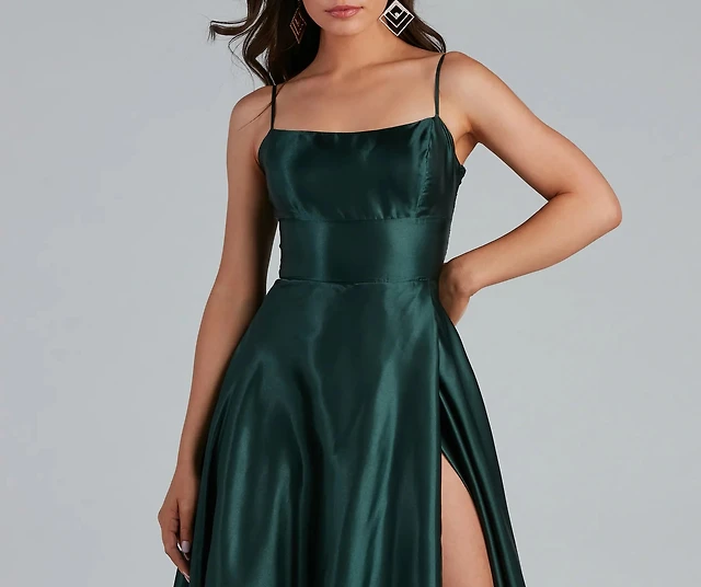 lorella satin empire lace back formal dress Wishlist Windsor