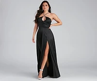 Kaelie Formal Satin A-Line Dress