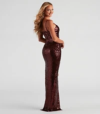 Lena High Slit Sequin Formal Dress