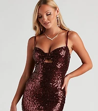 Lena High Slit Sequin Formal Dress