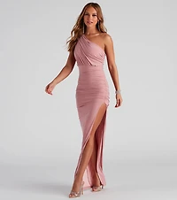 Adora Formal One-Shoulder Ruched Dress