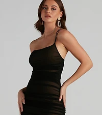 Laura Formal Mesh One Shoulder Dress