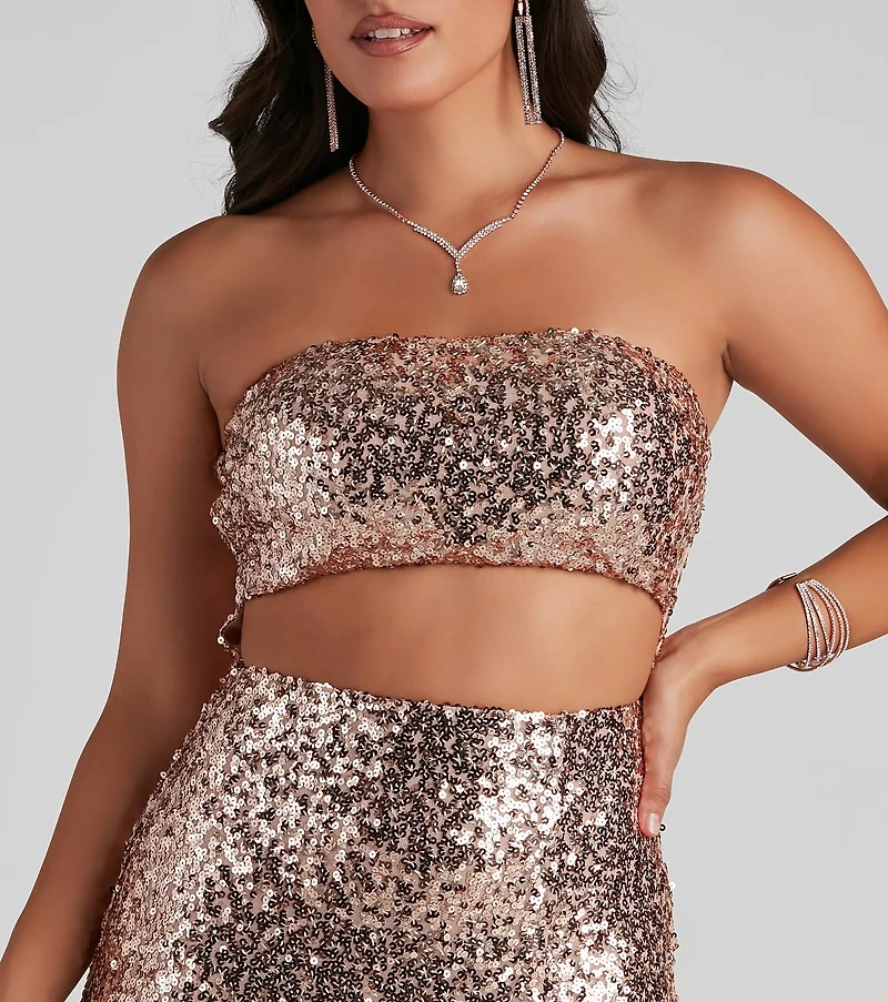 Yasmina Formal Cutout Sequin Dress