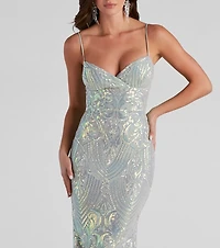 Teagan Sequin Slim-Fit Formal Dress