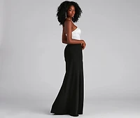 Vanessa Strapless Satin Crepe Formal Dress