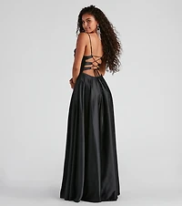 Winslow Formal Satin Lace-Up Dress