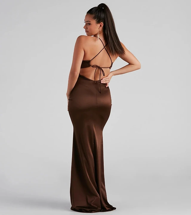 Windsor Marsha Formal Satin Tie Back Dress at Hamilton Place in Chattanooga, TN Windsor Marsha Formal Satin Tie Back Dress at Hamilton Place in Chattanooga, TN