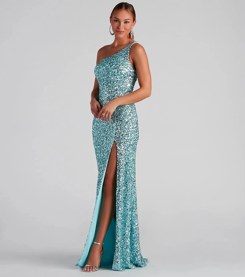 Lyla Formal One-Shoulder Sequin Dress