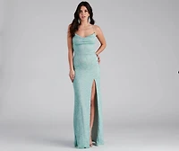 Doria Formal High Slit Glitter Dress