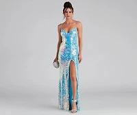 Skylar Sequin A-Line Formal Dress