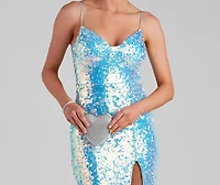 Skylar Sequin A-Line Formal Dress