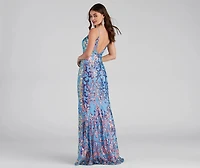 Izzie Formal Sequin Low Back Dress