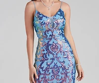 Izzie Formal Sequin Low Back Dress