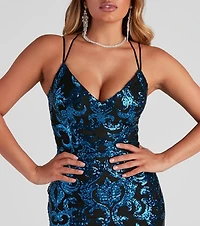 Gabby Formal A-Line Sequin Dress