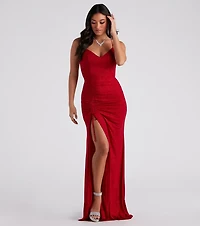 Joni Formal High Slit Glitter Dress