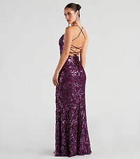 Lana Sequin Mesh Formal Dress