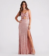 Haven Cutout Sequin Formal Dress
