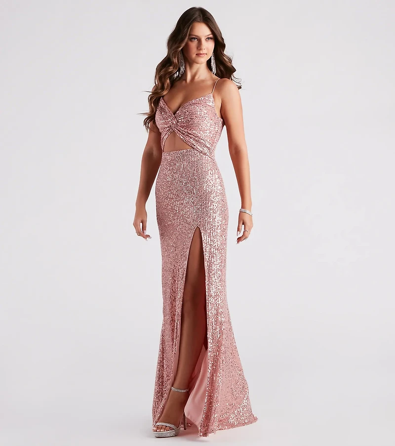 Haven Cutout Sequin Formal Dress