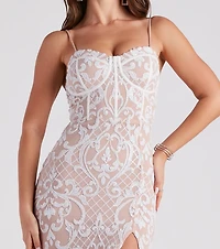 JoJo Sequin Bustier Formal Dress