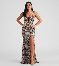 JoJo Sequin Bustier Formal Dress