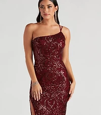 Jaleen Formal Sequin One Shoulder Dress