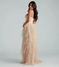 Ruth Formal Lace Tulle Ruffled Dress