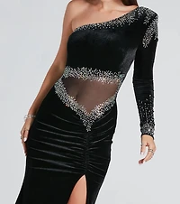 Valeria Formal Velvet Rhinestone Mermaid Dress