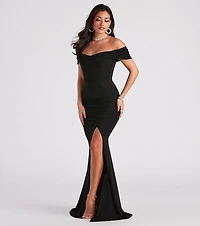 Samantha Formal Crepe Slit Dress