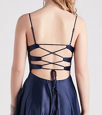 Winslow Formal Satin Lace-Up Dress