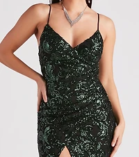 Emery Formal Wrap Sequin Dress