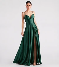 Anya Satin Sleeveless A-line Formal Dress