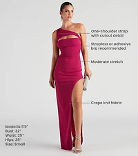 Mayven One-Shoulder Cutout Slit Formal Dress