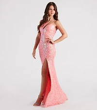 Debbie Formal Sequin Cut Out Long Dress