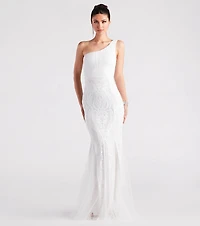 Hilary Formal Sequin One-Shoulder Mermaid Dress