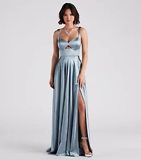 Angelica Formal Satin A-Line Gown