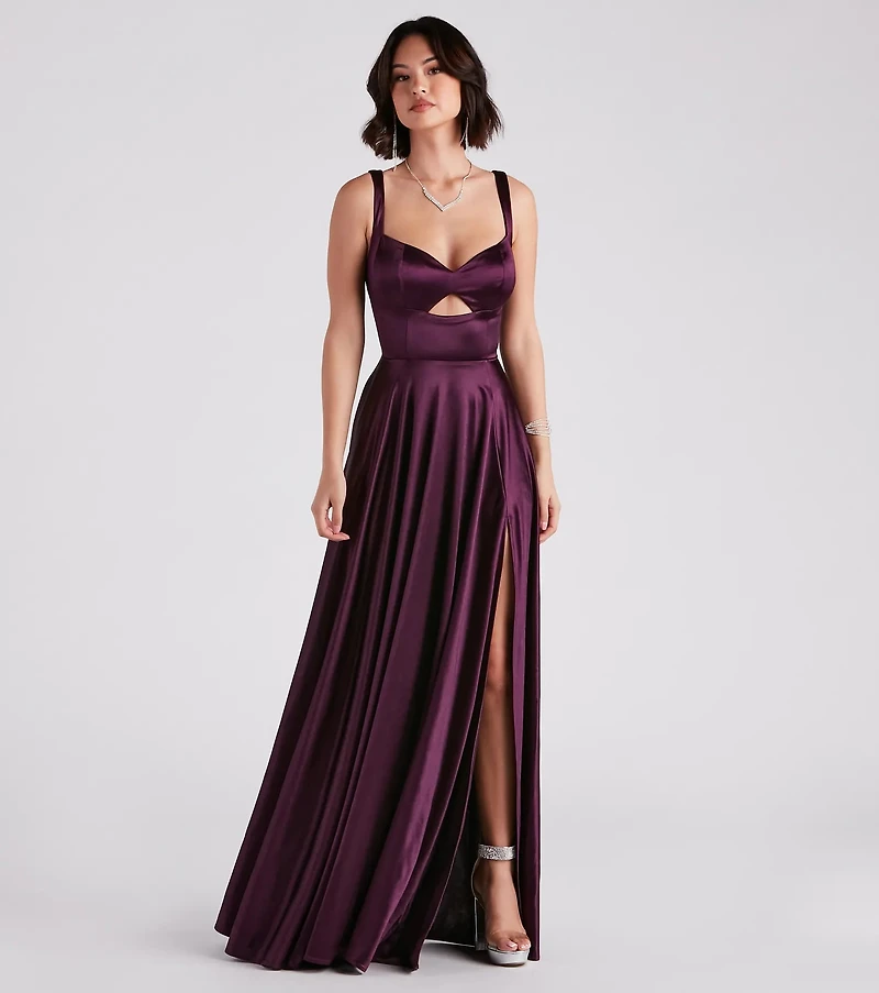 Angelica Formal Satin A-Line Gown