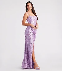 Violet Formal Glitter Sequin Mermaid Dress