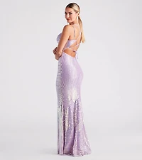 Lyanna Formal Iridescent Sequin Mermaid Dress