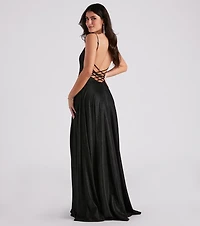 Sally Lattice Back A-Line Ball Gown